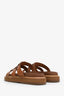 Celine Brown Leather Tippi Slides Size 37