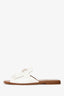 Hermès White Leather 'Auteuil' Sandals Size 39