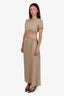 Ba&sh Tan Cut-out Short Sleeve Maxi Dress Size 6