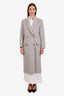 Sandro Grey Double Breasted Midi Jacket Estimated Size S
