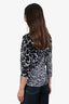 Gucci Black/White Printed 3/4 Sleeve Top Size M