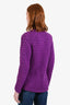 Pre-loved Chanel™ 2022 Purple Wool Chunky Cable Knit Cardigan Size 36