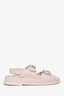 Pre-loved Chanel™ 2022C Baby Pink Textured Leather Dad Sandals Size 37.5