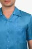 Helmut Lang Blue Silk Short Sleeve Button-Up Top Size Small Mens