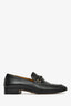 Gucci Black Lambskin Leather Logo Loafers Size 37