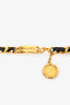 Pre-loved Chanel™ Vintage Black Leather Gold Chain Link CC Coin 'Chanel™ ID' Tag Belt