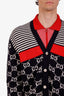 Gucci Black/Red/White Cotton Knit Cardigan Size XXXL Mens