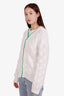 Bottega Veneta White/Green Cotton Button Up Cardigan Size XL