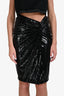 Donna Karan Black Sequin Pencil Skirt Size 8