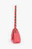 Pre-loved Chanel™ 2021 Pink Lambskin Leather Logo Strap Flap Bag