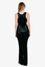 Haider Ackermann Black Metallic Sheered Sleeveless Maxi Dress Size 38