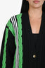 Gucci x Adidas Black/Green Wool Cable Knit Button Down Cardigan Size M