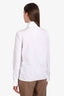 Prada 2022 White Crisp Poplin Triangle Logo Badge Button Up Shirt Size 36
