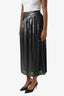 Ba&sh Silver Pleated Midi Skirt Size 6