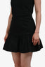 Prada 2010 Black Cotton Ruffled Mini Skirt Size 38