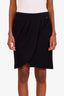 Pre-loved Chanel™ Black Wool Silk Asymmetrical Mini Skirt Size 40