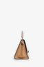 Celine Beige Leather Suede Medium Trapeze Top Handle Bag With Strap
