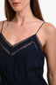 Zimmermann Navy Blue Silk Pintuck Jumpsuit Size 2