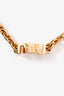 Miu Miu Gold Tone Metal Logo Chain Link Choker