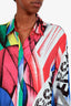 Versace Multicolour Printed Silk Button Up Blouse Size 40