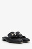 Hermès Black Leather 'Rivoli' Fringe Mules Size 38