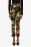 Isabel Marant Étoile Black Floral Patterned Cotton Straight Leg Trousers Size 36