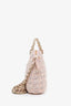 Pre-loved Chanel™ 2024 Pink Tweed Sequin Quilted Shiny Coco Clutch with Chain