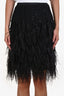 Douglas Hannant Black Fur Sequin Midi Skirt Size 2