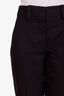 Acne Studios Black Wool Pleated Cropped Straight Leg Pants Size 36