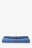 Hermès 2018 Blue Ostrich Leather Kelly Long Wallet