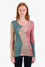 Missoni Multicolour Metallic Knit V-Neck Top Size 40