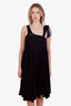 Pre-loved Chanel™ Black Silk Knit Ribbon Bow Sleeveless Knee-Length Dress Size 36