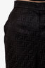 Fendi Black Silk FF Zucca Trousers Size 38