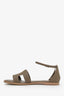 Hermès Etoupe Epsom Leather Santorini Sandal Size 36.5