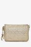 Mini sac bandoulière Christian Dior 2009 en agneau Cannage champagne (en l’état)