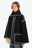 Totême Grey Wool Embroidery Scarf Jacket Size 36