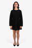 Theory Black Wool Cashmere Flounce Mini Dress Size M