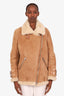 Acne Studios Brown Lamb Shearling Lined Jacket Size 36