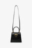 Salvatore Ferragamo Vintage Black Box Leather Gancini Iconic Top Handle with Strap