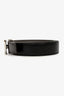 Hermès Black/Grey Leather H Belt Size 100 SHW