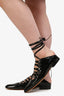 Givenchy Black Patent Leather Lace-Up Flats Size 35