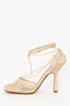 Bottega Veneta Cream Leather Mesh Heels Size 35