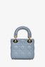 Christian Dior 2020 Blue Lambskin Micro Lady Dior