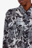 Saint Laurent 2017 Black/White Patterned Sheer Silk Shirt Size 38