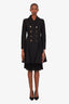 Gucci Black Double Breasted Fit And Flare Coat Size 38