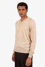 Pal Zileri Beige Silk V-Neck Sweater Size 50 Men's