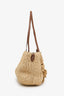 Miu Miu Beige Raffia Floral Tote Bag