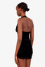 Norma Kamali Black Velvet Cayla Halter Top Mini Dress