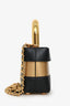 Moschino Black/Gold Logo Lock Crossbody Bag