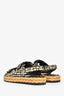 Pre-loved Chanel™ Black/Yellow Tweed CC Braided Dad Sandals Size 37